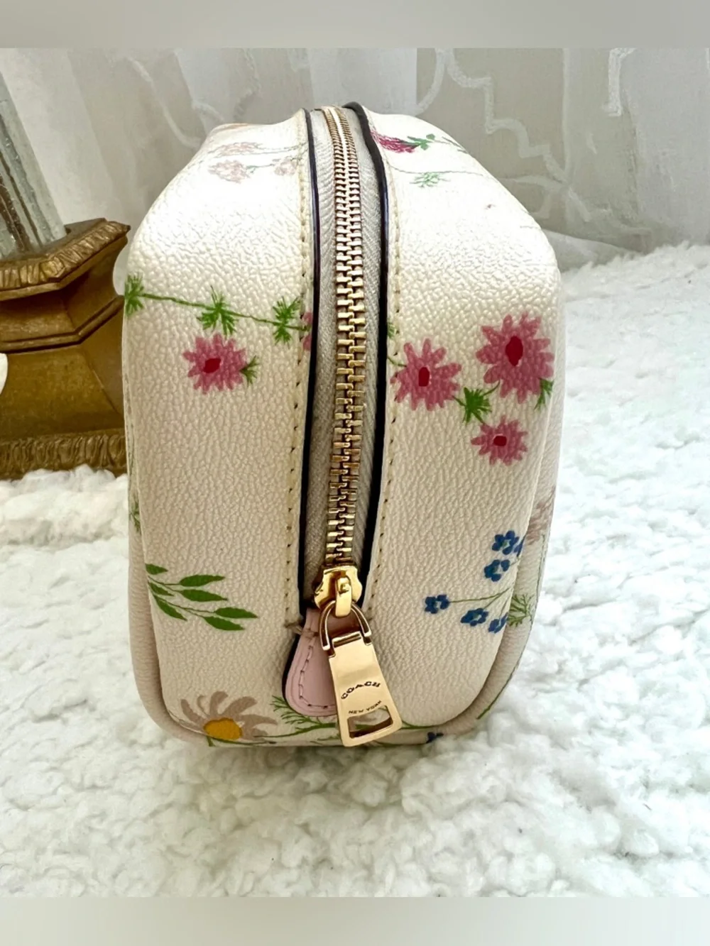 Authentic Small Boxy Cosmetic Case With Spaced Wildflower Print • C0039 • NWT - Picture 5 of 8